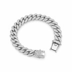 Elegant American Diamond bracelet by Encliff featuring sparkling diamonds and intricate silver design on a white background.