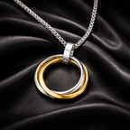 Encliff 3 Ring Pendant Chain featuring three interconnected rings on a sleek chain for a stylish jewelry look.