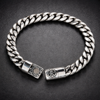 Shiny Cuban Link Bracelet by Encliff featuring polished gold-tone links and a secure clasp, stylish jewelry accessory.
