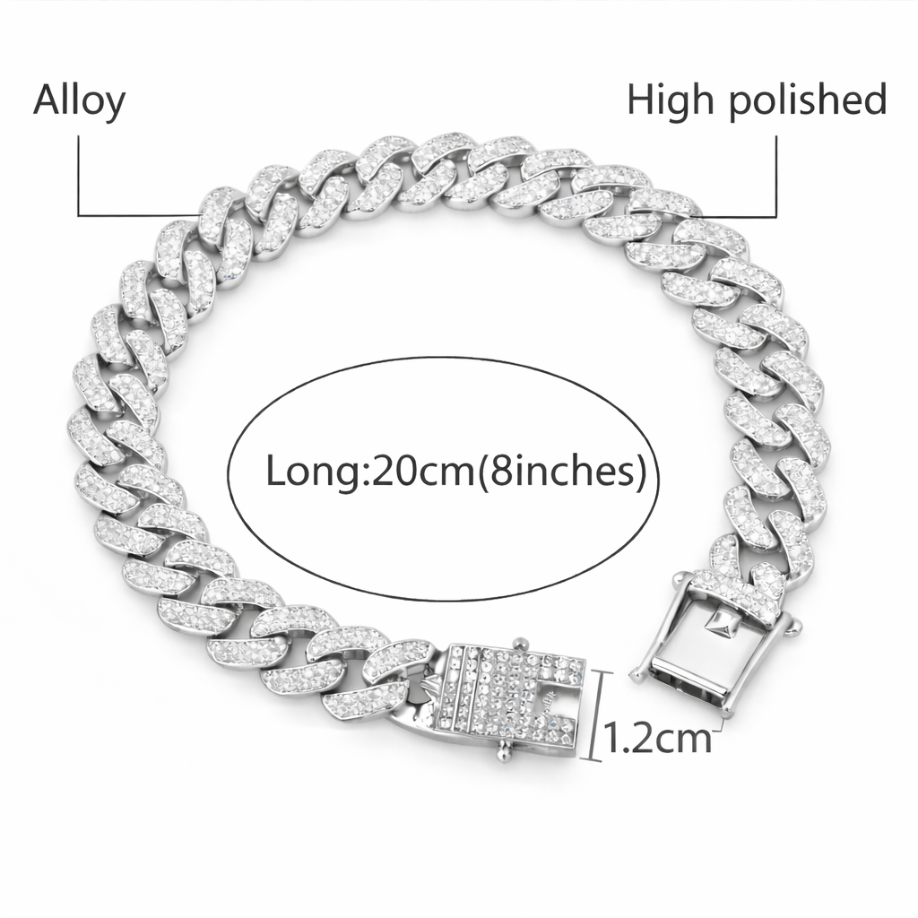 Elegant American Diamond bracelet by Encliff featuring sparkling diamond-like stones and intricate silver detailing.