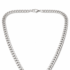 Encliff Cuban link chain showcasing thick interlocking metal links in a polished silver finish.