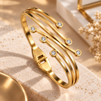 Gold-Tone Triple Layer Cuff Bracelet