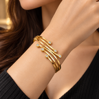 Gold-Tone Triple Layer Cuff Bracelet