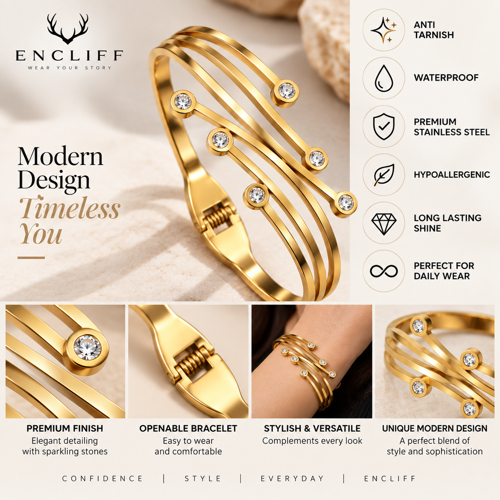Gold-Tone Triple Layer Cuff Bracelet