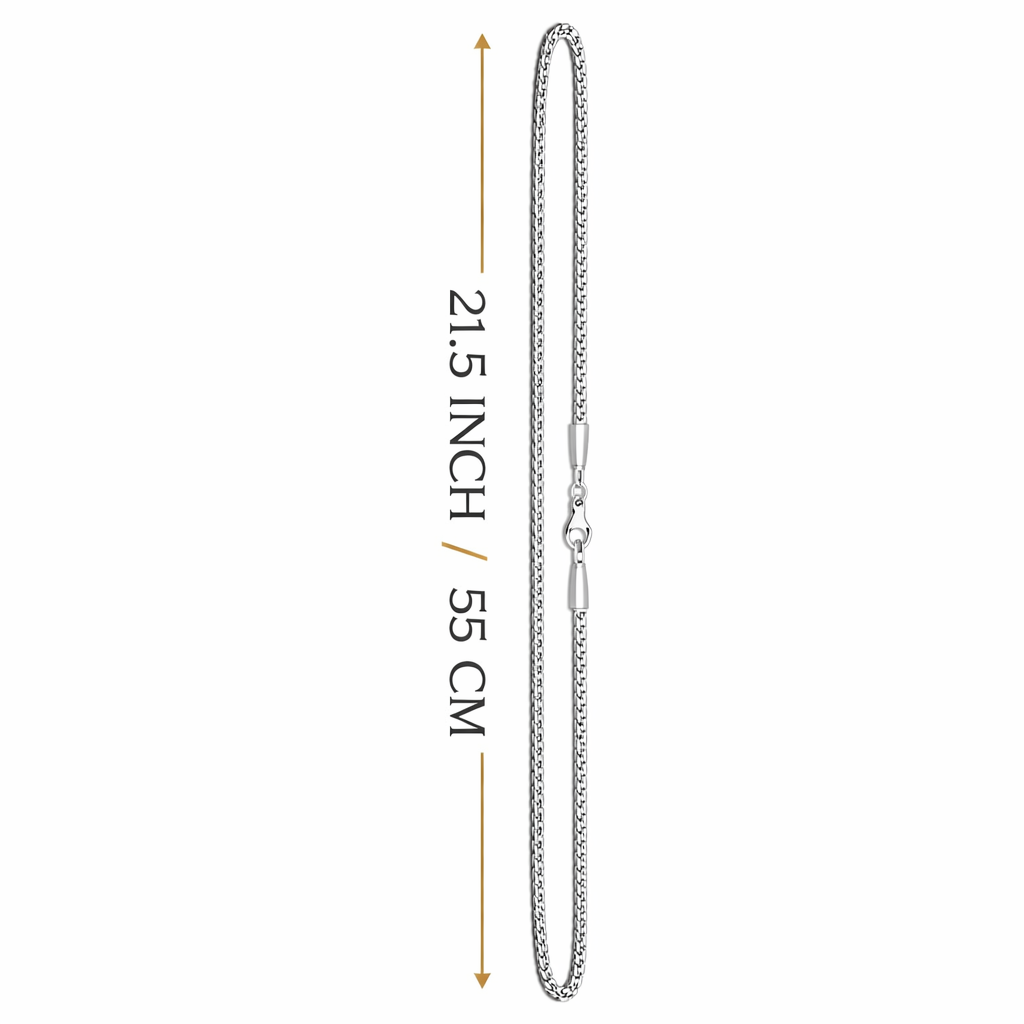 Encliff flat box chain necklace with sleek, rectangular links lying flat for a modern, minimalist jewelry look.