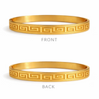 Encliff Greek Key men's bracelet featuring a sleek silver design with intricate Greek key pattern.