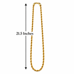 Shiny gold plated rope chain necklace from Encliff featuring a twisted, durable design on a plain background.