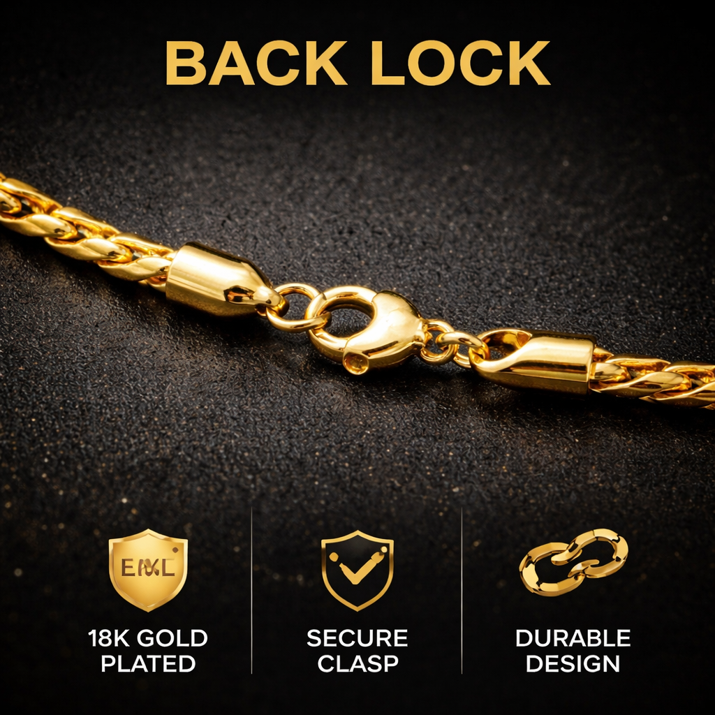 Encliff Palm Link Chain showing interconnected flat links in silver with a polished finish.