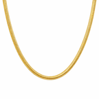 Shiny silver Encliff snake chain necklace with smooth, flexible design and polished finish displayed on a white background