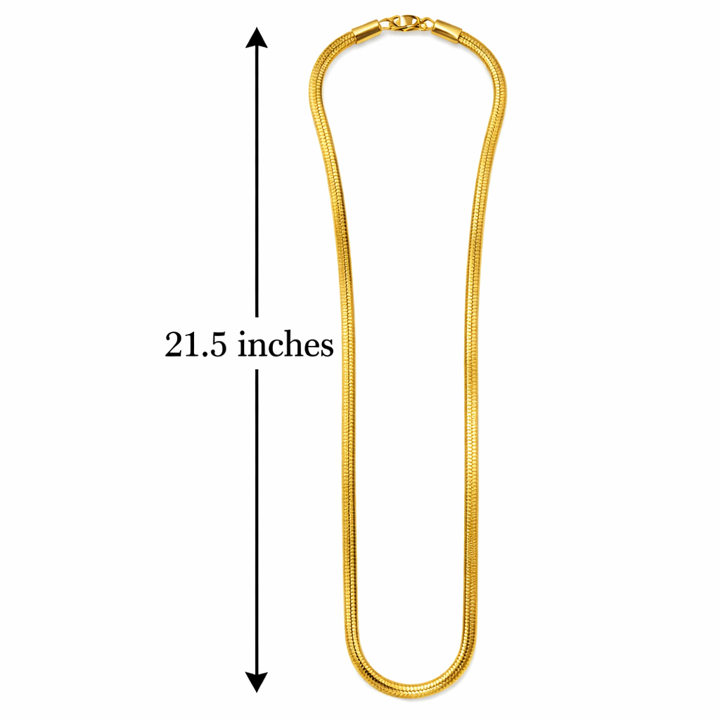 Shiny silver Encliff snake chain necklace with smooth, flexible design draped in a close-up image.