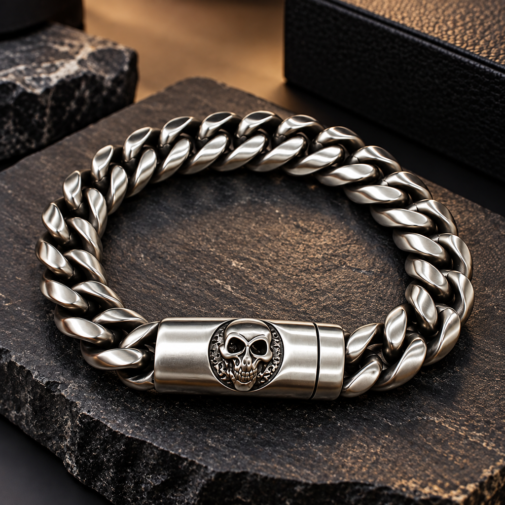 Matte Cuban Link Bracelet Silver