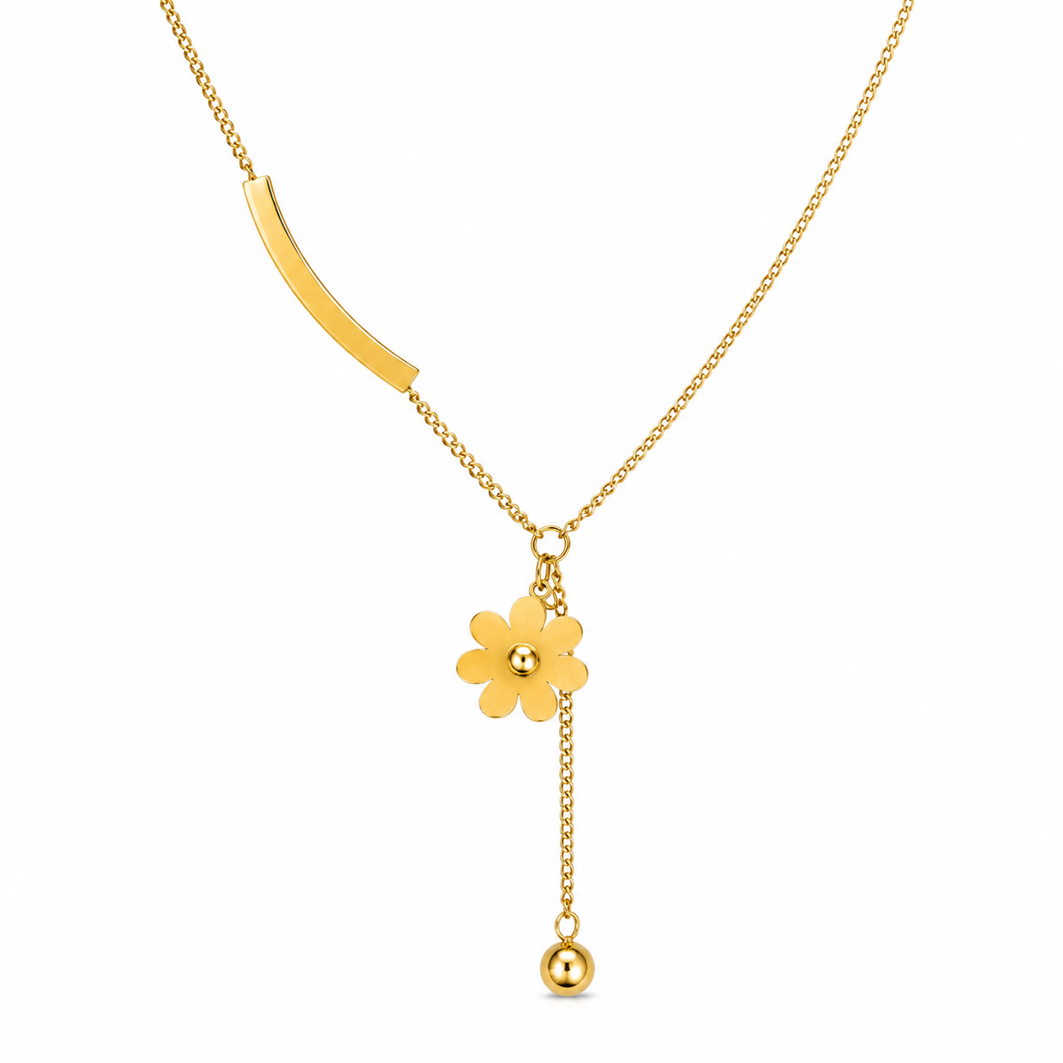 Floral Y Drop Necklace
